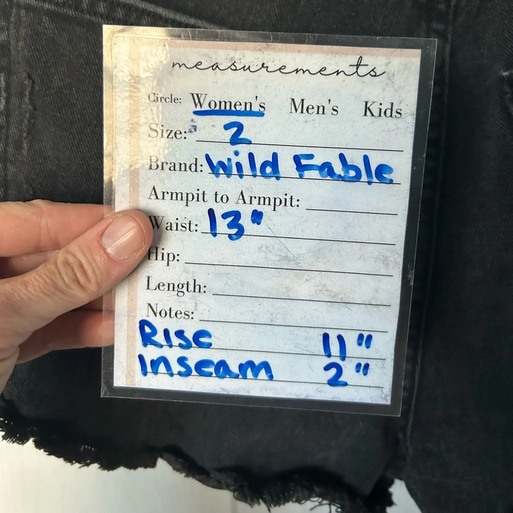 Wild Fable Black Distressed Ultra High Waisted Denim Jean Cutoff Short Size 2 - Picture 2 of 8